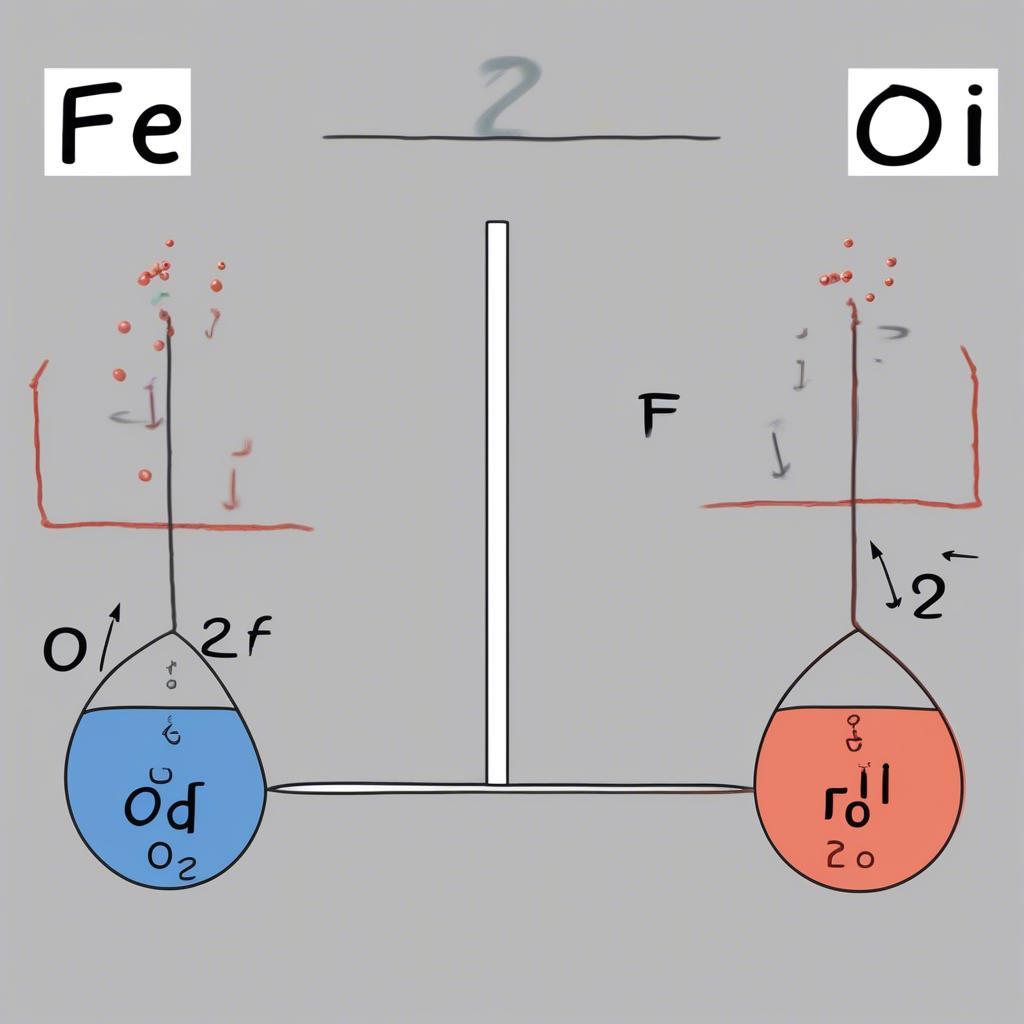 Cân bằng phương trình hóa học Fe + O2 -> Fe2O3