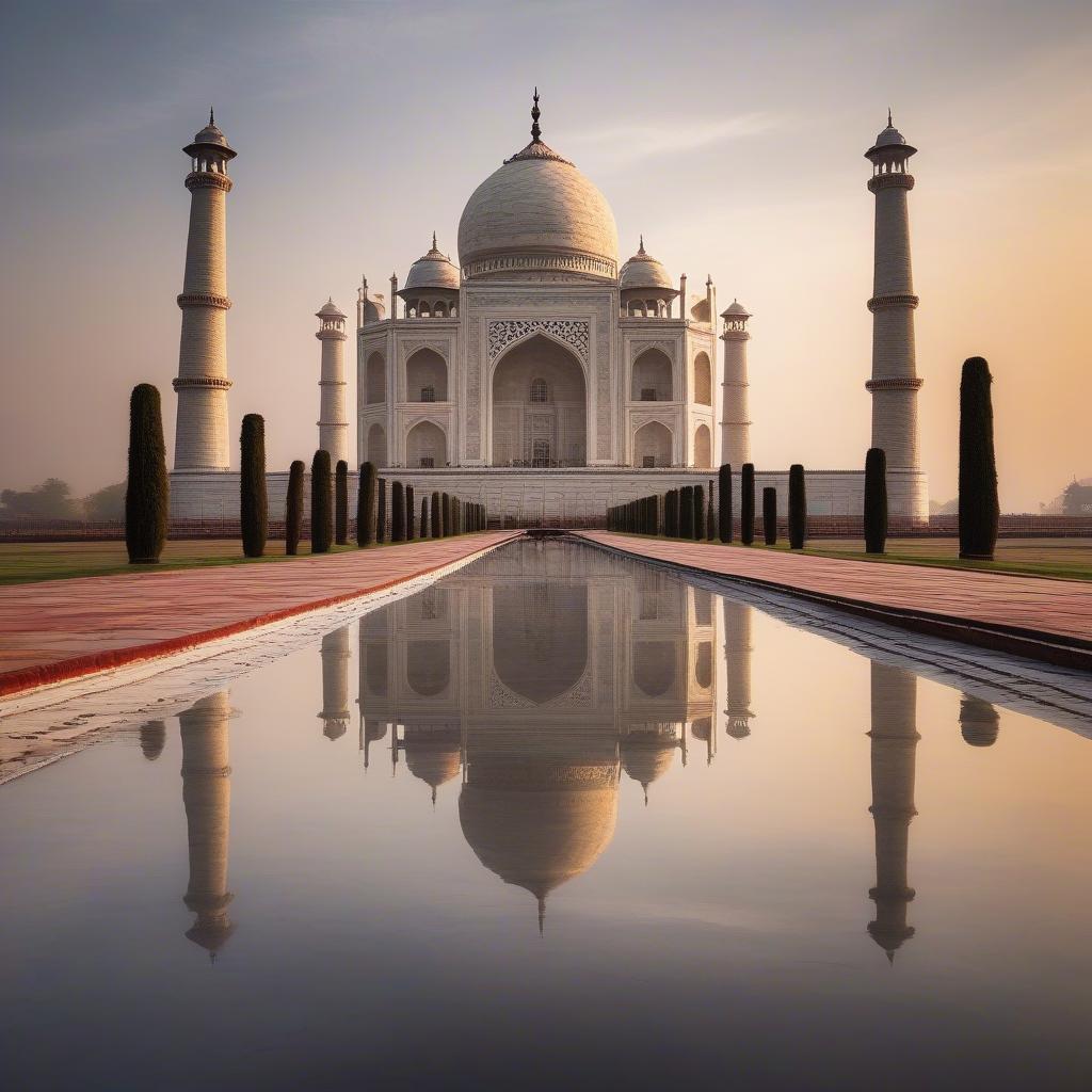 Đền Taj Mahal Ấn Độ: Lăng mộ đá cẩm thạch trắng tinh khôi