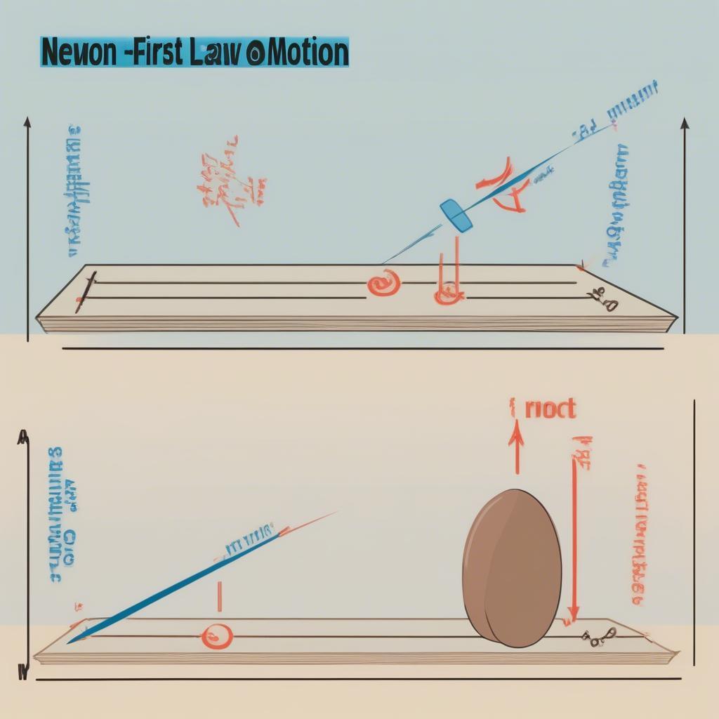 Minh họa Định luật I Newton