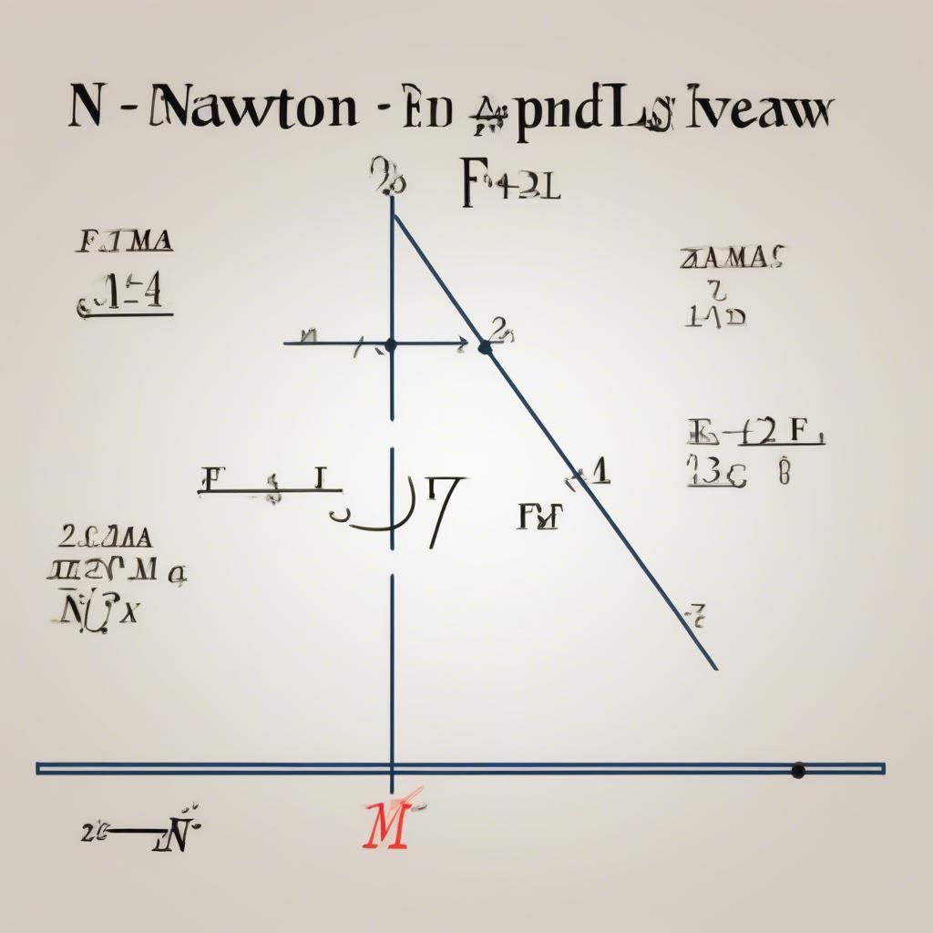 Hình ảnh minh họa công thức F=ma của định luật II Newton và cách áp dụng trong bài toán vật lý.