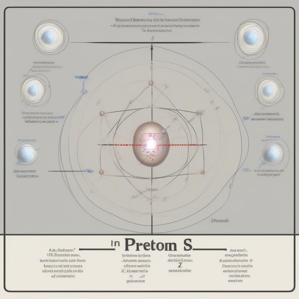 Cấu tạo nguyên tử với proton, neutron và electron