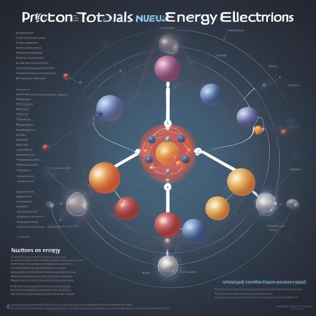 Structure of an atom with protons, neutrons, and electrons.