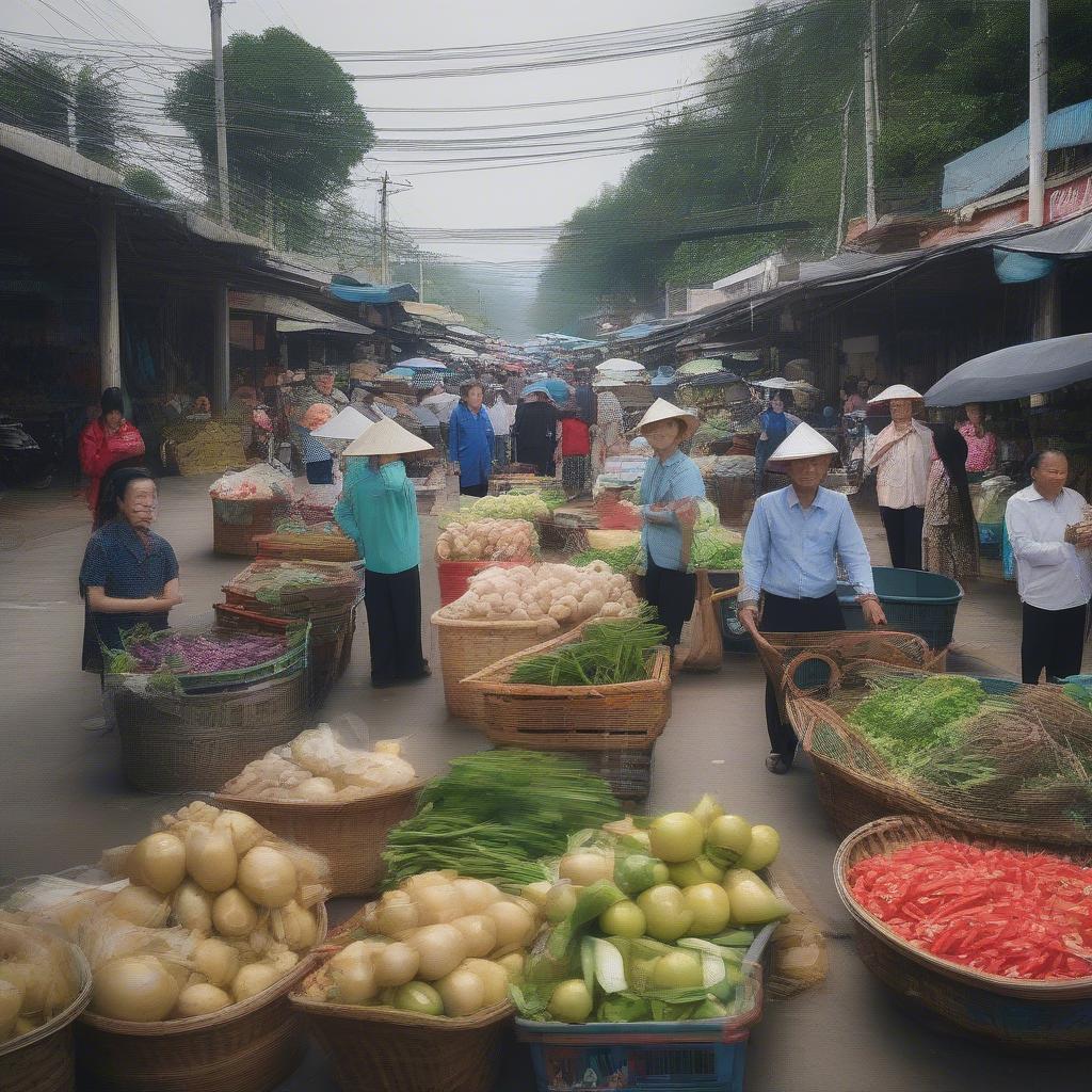 Hình ảnh chợ quê Thôn 10 Hoằng Quang