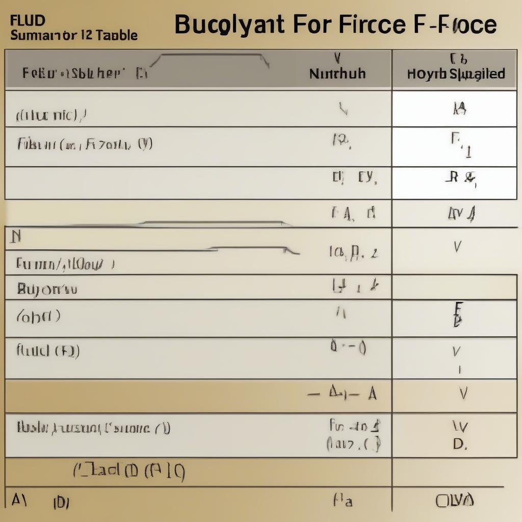 Tóm tắt công thức Lực đẩy Ác-si-mét