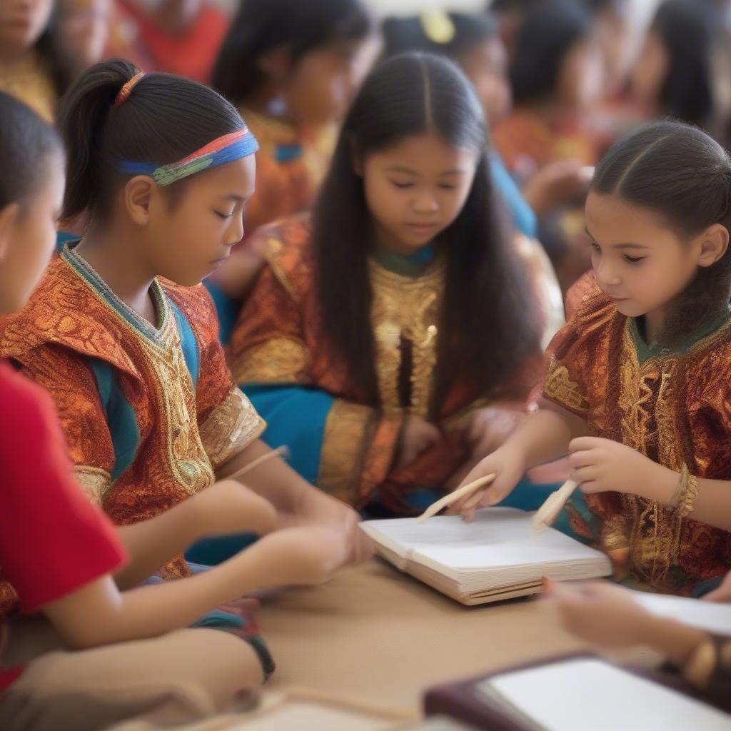 Hình ảnh học sinh tham gia hoạt động văn hóa