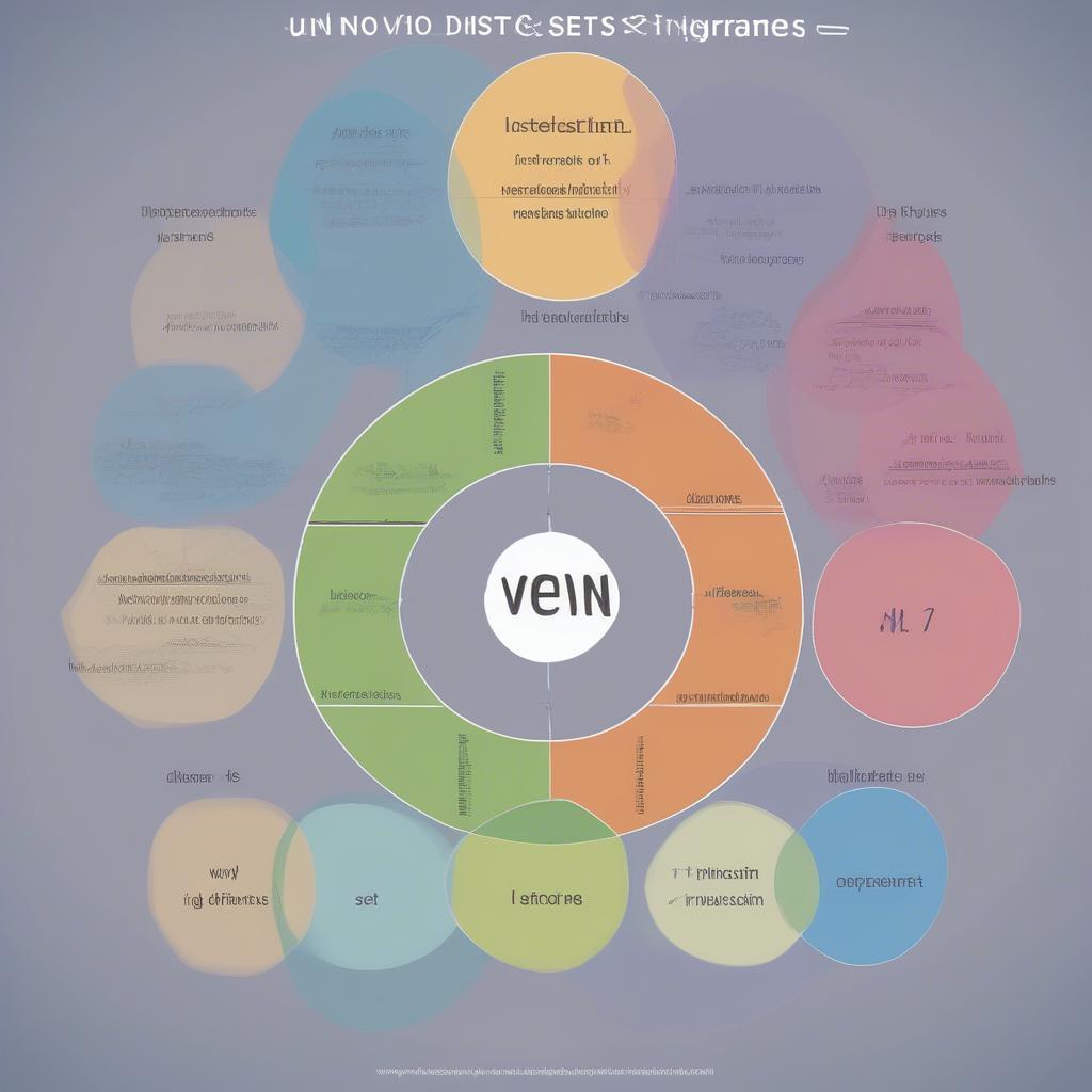 Biểu đồ Venn minh họa giao, hợp, hiệu của tập hợp