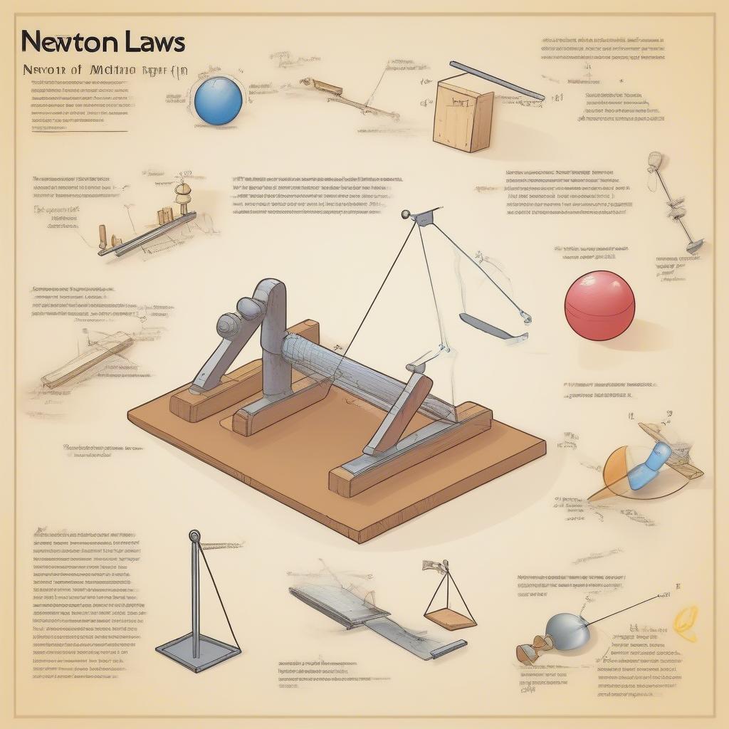 Hình ảnh minh họa định luật Newton trong đề trắc nghiệm