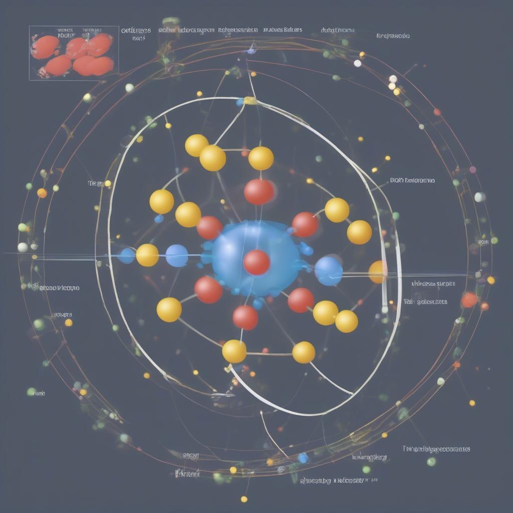 Cấu tạo nguyên tử với các hạt proton, neutron và electron