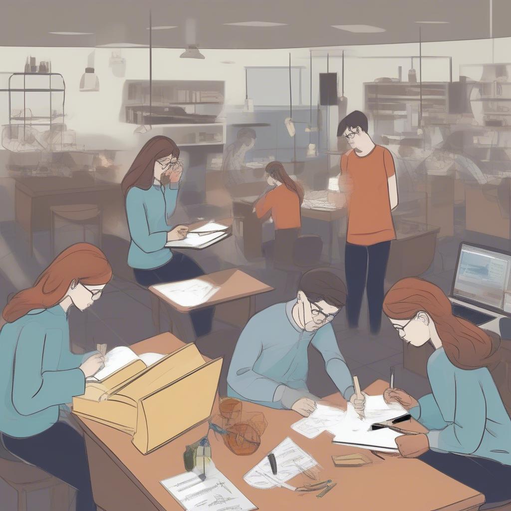 Học sinh đang giải bài tập hóa học 10 về phản ứng oxi hóa khử