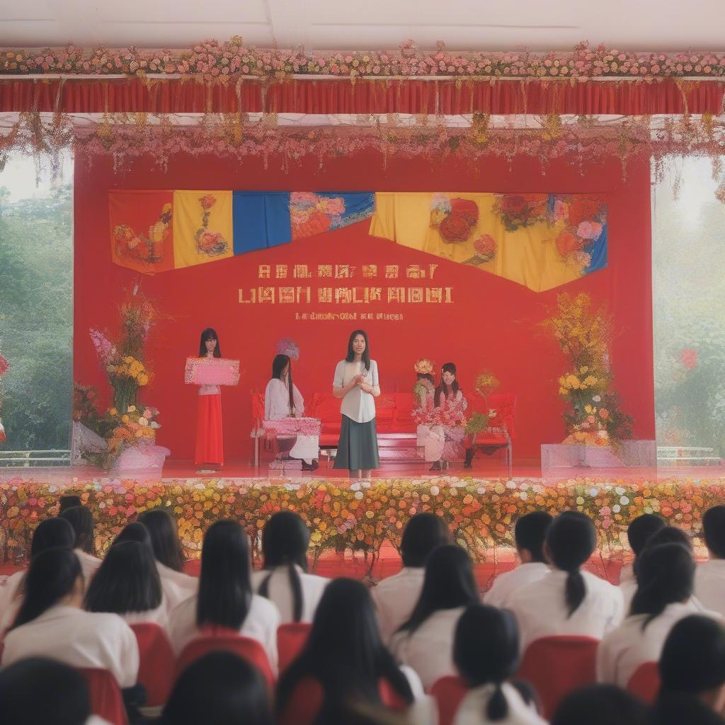 Học sinh diễn văn 20/10