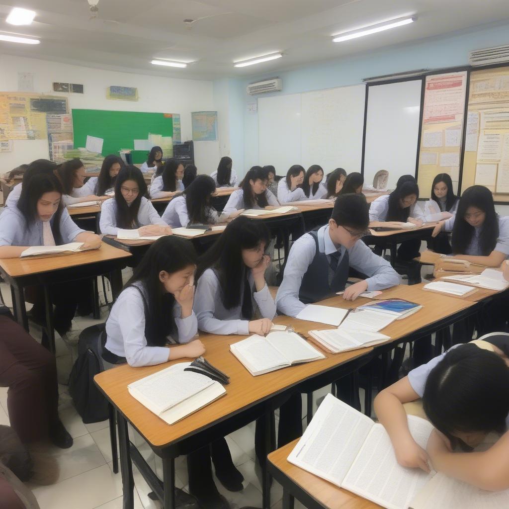 Học sinh lớp 10 học văn