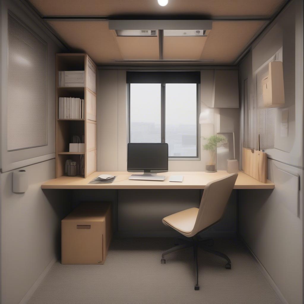 Interior design of a 10-feet container office