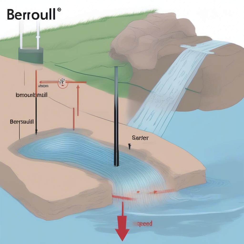 Phương trình Bernoulli áp dụng cho dòng nước chảy nằm ngang