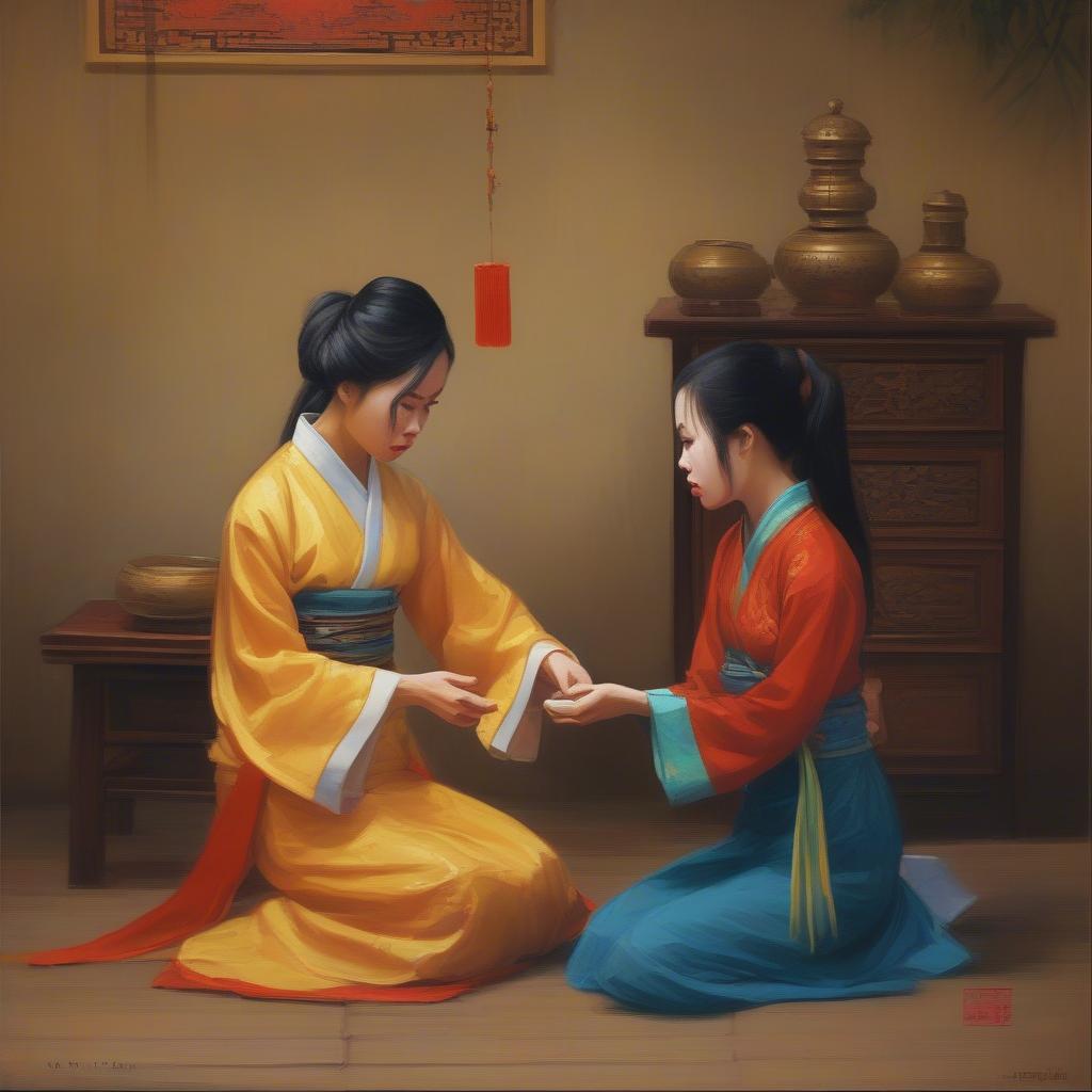 Kiều trao duyên cho Thúy Vân