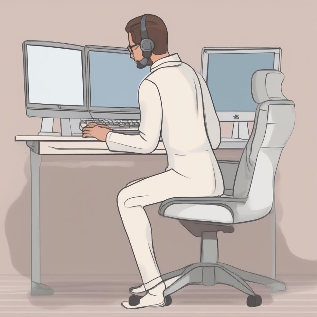 Correct sitting posture for typing