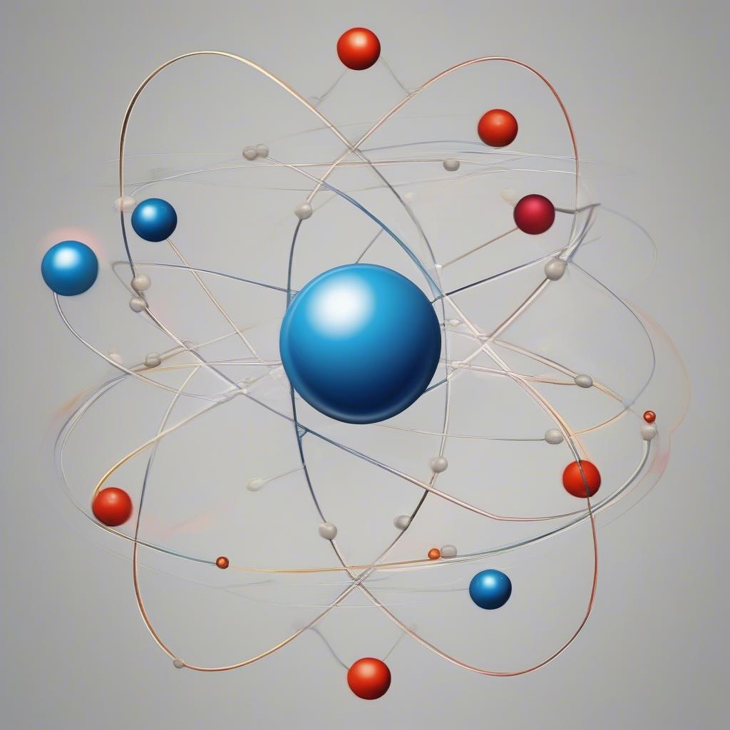 Ví dụ về nguyên tử oxy với 8 proton, 8 neutron và 8 electron